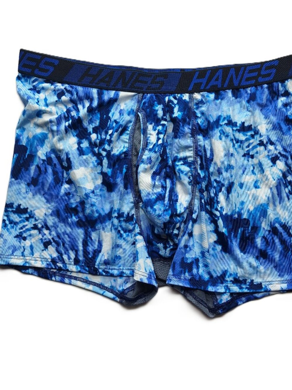 Hanes Men's Blue Tie-Dye Athletic Boxer Briefs XL